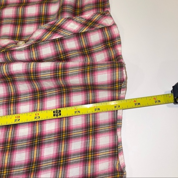 Talbots Plus Pink Plaid Cotton Button Down Blouse 2X - Picture 8 of 15